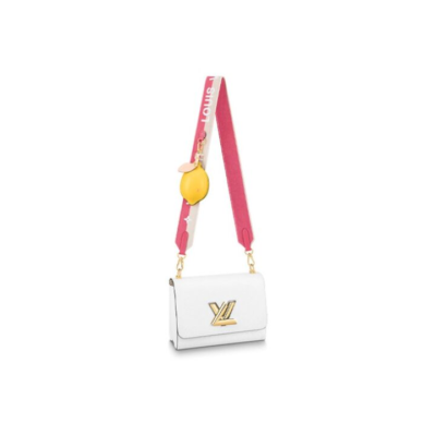 LOUIS VUITTON twist 柠檬挂饰链条 Epi粒面皮革 单肩斜挎包 中号 女款 白色