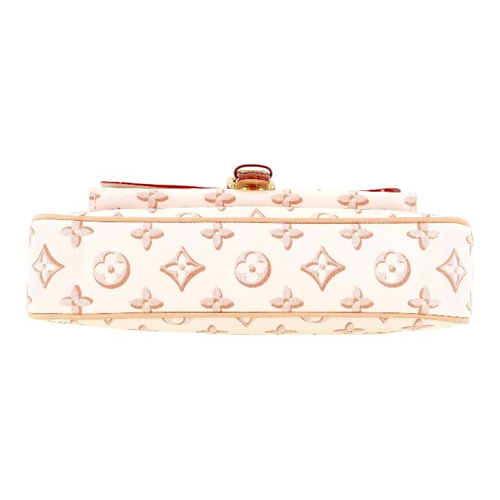 LOUIS VUITTON Maxi Multi Pochette 金色搭扣链条徽标 涂层帆布拼天然牛皮饰边 腋下包手提单肩斜挎包 女款 米黄色