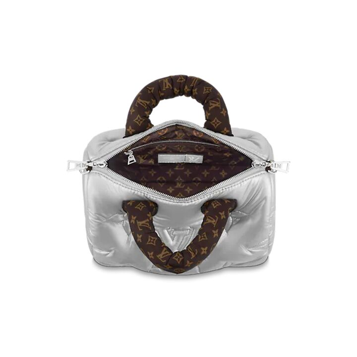 LOUIS VUITTON SpeedyBandoulière 25 拉链开合可拆卸肩带 涂层帆布饰边 单肩斜挎手提包 女款 银色
