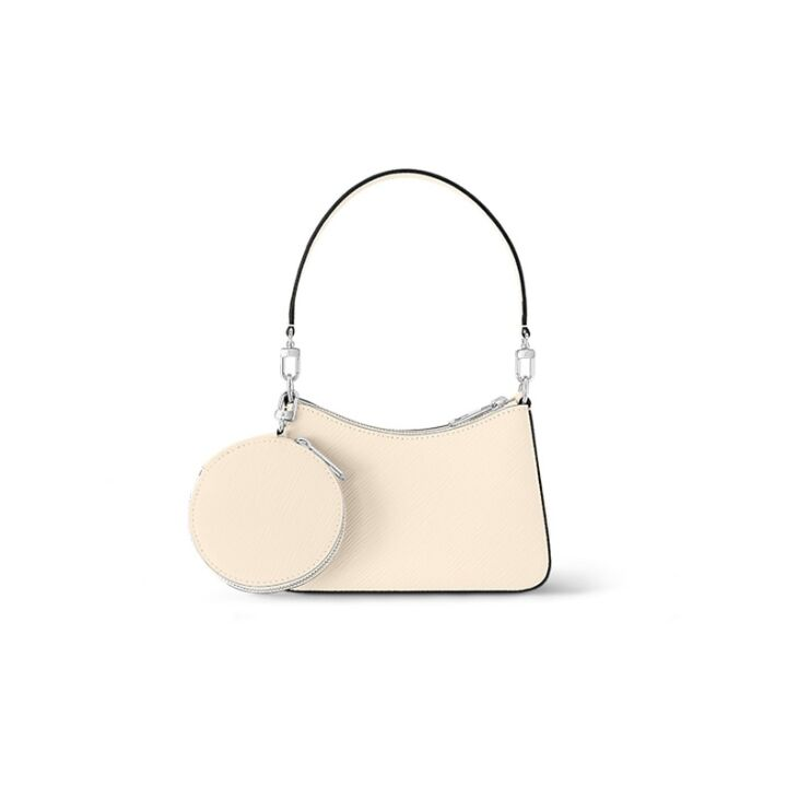 LOUIS VUITTON Marellini系列 可拆卸可调节肩带 Epi粒面牛皮革 单肩斜挎手提包 女款 白色