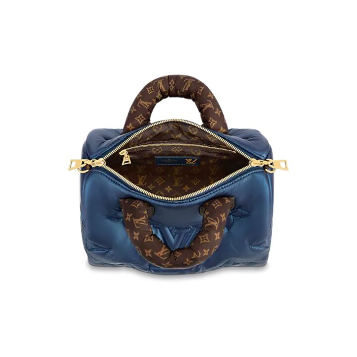 LOUIS VUITTON SpeedyBandoulière 25 拉链开合可拆卸肩带 涂层帆布饰边 单肩斜挎手提包 女款 海军蓝色