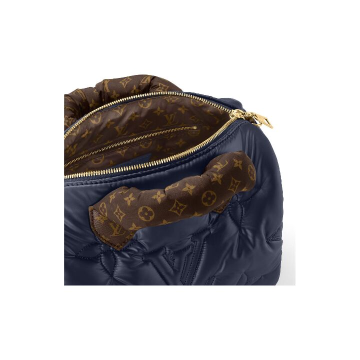 LOUIS VUITTON SpeedyBandoulière 25 拉链开合可拆卸肩带 涂层帆布饰边 单肩斜挎手提包 女款 海军蓝色