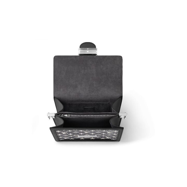 OUIS VUITTON Dauphine MM经典老花 织物拼牛皮革饰边 手提单肩包 中号 女款 灰色