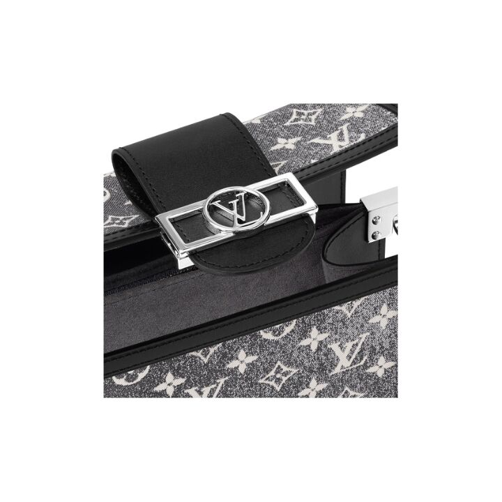 OUIS VUITTON Dauphine MM经典老花 织物拼牛皮革饰边 手提单肩包 中号 女款 灰色