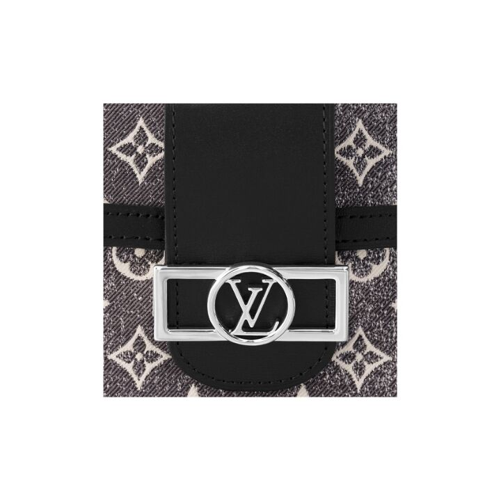 OUIS VUITTON Dauphine MM经典老花 织物拼牛皮革饰边 手提单肩包 中号 女款 灰色