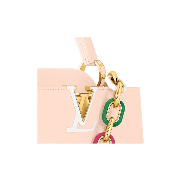 LOUIS VUITTON Capucines BB可拆卸不可调节肩带 Taurillon牛皮 单肩斜挎手提包 小号 女款 淡粉色