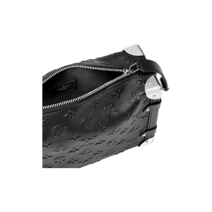 OUIS VUITTON Trunk 可拆卸可调节肩带老花立体 压纹牛皮 盒子包单肩斜挎手提包 女款 黑色