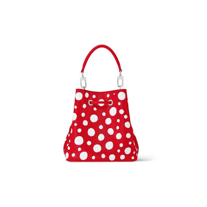 LOUIS VUITTON x Yayoi Kusama草间弥生 联名款 NoeNoe系列 BB 可拆卸可调节肩带 Epi粒面牛皮水桶包 手提包 女款 红色