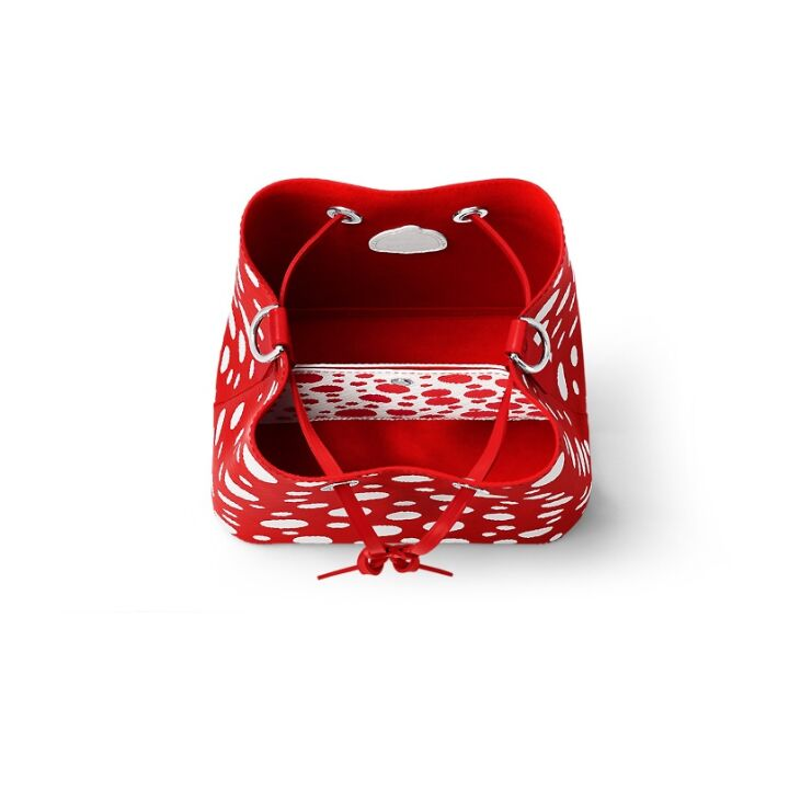 LOUIS VUITTON x Yayoi Kusama草间弥生 联名款 NoeNoe系列 BB 可拆卸可调节肩带 Epi粒面牛皮水桶包 手提包 女款 红色