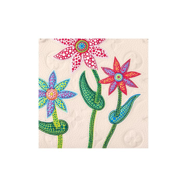 LOUIS VUITTON x Yayoi Kusama草间弥生 联名款 ONTHEGO PM Cabas 老花压纹 牛皮 单肩手提包 小号 女款 米色