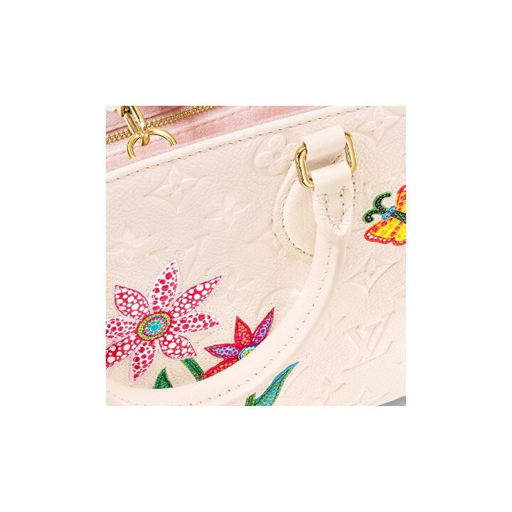 LOUIS VUITTON x Yayoi Kusama草间弥生 联名款 ONTHEGO PM Cabas 老花压纹 牛皮 单肩手提包 小号 女款 米色
