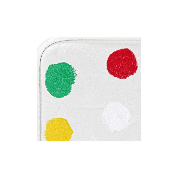 LOUIS VUITTON x Yayoi Kusama草间弥生 联名款 Square 波点印花拉链开合链条肩带 皮革 单肩斜挎手提包 女款 白色