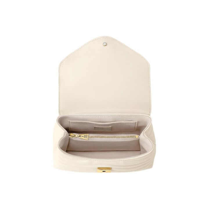 LOUIS VUITTON New Wave 可拆卸可调节肩带绗缝 牛皮 单肩斜挎手提包 女款 象牙白