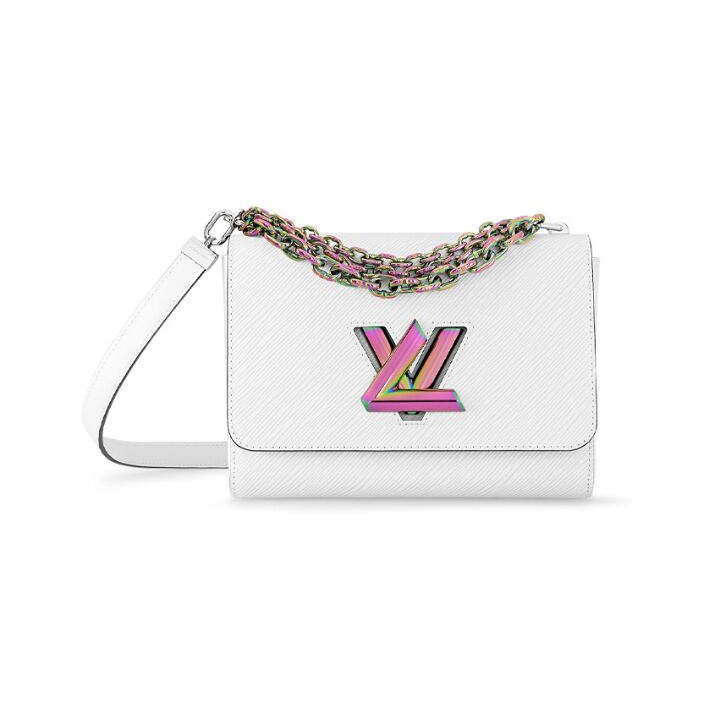 LOUIS VUITTON Twist 可拆卸可调节扭锁开合单肩斜挎包 中号 女款 白色