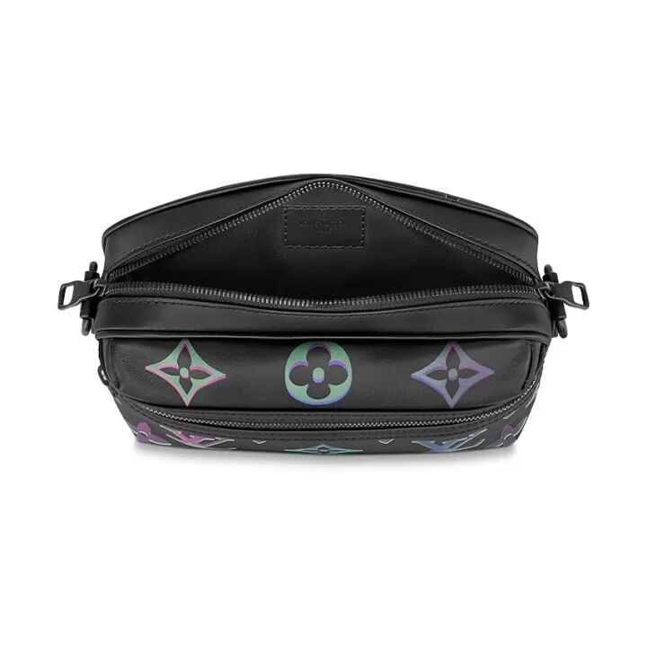 LOUIS VUITTON Comet Messenger PM可拆卸可调节肩带多色渐变老花 牛皮皮革 单肩斜挎包 小号 男款 黑色