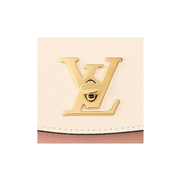 LOUIS VUITTON Rock Me Ever MINI可拆卸肩带旋锁开合 粒面牛皮革 单肩斜挎手提包 迷你 女款 粉色/米白