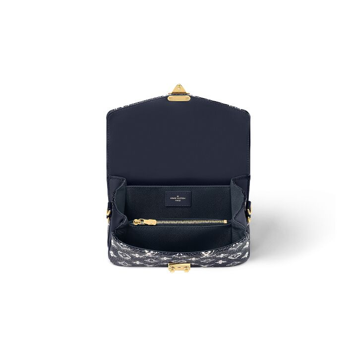 LOUIS VUITTON Pochette Metis East West 老花满印S-lock锁扣 涂层帆布 邮差包手提斜挎单肩包 女款 灰色/海军蓝
