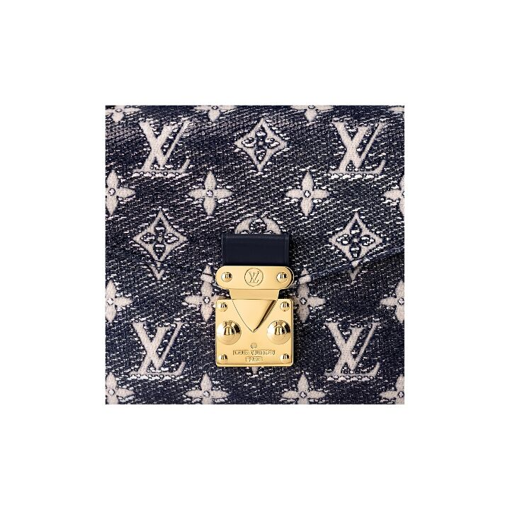 LOUIS VUITTON Pochette Metis East West 老花满印S-lock锁扣 涂层帆布 邮差包手提斜挎单肩包 女款 灰色/海军蓝