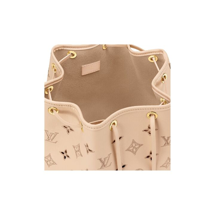 LOUIS VUITTON Petit Noe 可拆卸可调节肩带穿孔图案 小牛皮 单肩包斜挎包 女款 浅棕色