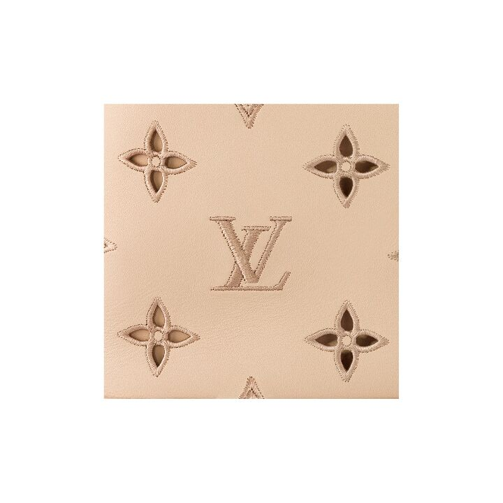 LOUIS VUITTON Petit Noe 可拆卸可调节肩带穿孔图案 小牛皮 单肩包斜挎包 女款 浅棕色