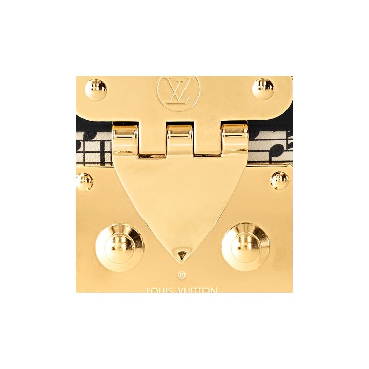 LOUIS VUITTON PETITE MALLE 可拆卸可调节肩带磁扣开合 牛皮 单肩斜挎包 女款 黑色/白色