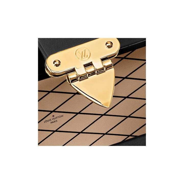 LOUIS VUITTON PETITE MALLE 可拆卸可调节肩带磁扣开合 牛皮 单肩斜挎包 女款 黑色/白色