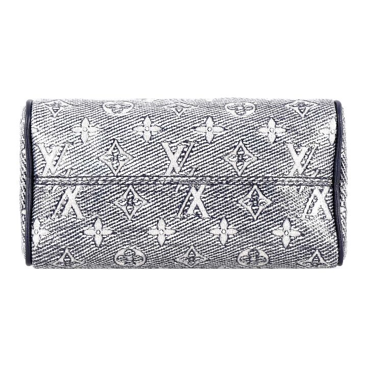 LOUIS VUITTON Speedy Bandouliere 20 拉链开合 层压提花涂层帆布 手提包单肩包斜挎包 女款 灰色/海军蓝