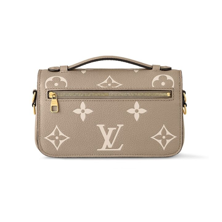 LOUIS VUITTON Pochette Metis East West 可拆卸可调节肩带图案印花 软粒面牛皮革 斜挎包单肩包 女款 灰色