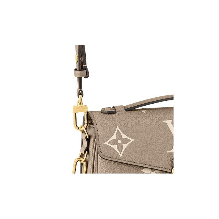 LOUIS VUITTON Pochette Metis East West 可拆卸可调节肩带图案印花 软粒面牛皮革 斜挎包单肩包 女款 灰色