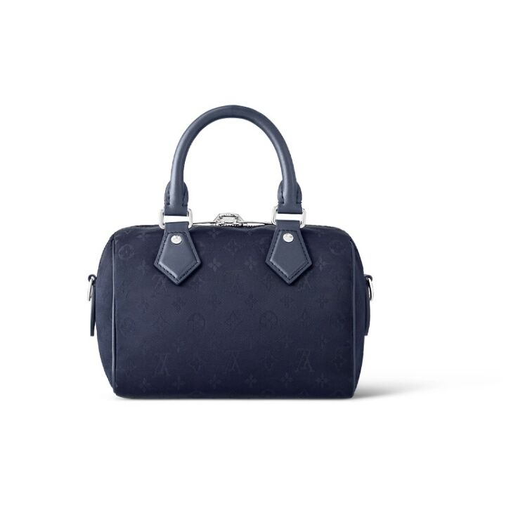 LOUIS VUITTON Speedy Bandoulière 20 可拆卸可调节肩带拉链开合 尼龙 手提单肩斜挎包旅行包 女款 海军蓝