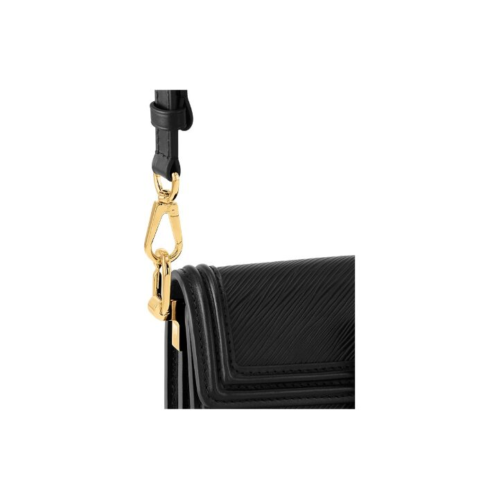 LOUIS VUITTON Dauphine 可拆卸可调节肩带拼色 牛皮革 手提斜挎单肩包 女款 黑色