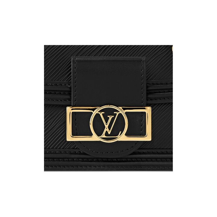 LOUIS VUITTON Dauphine 可拆卸可调节肩带拼色 牛皮革 手提斜挎单肩包 女款 黑色