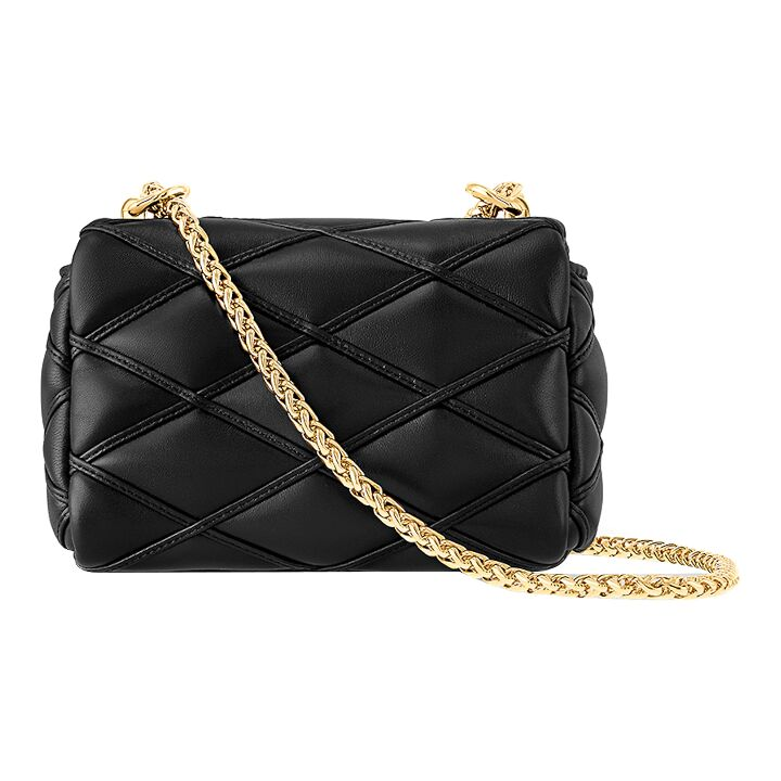 LOUIS VUITTON Pico GO-14 可滑动链条扭锁开合 羊皮革 斜挎单肩包 女款 黑色