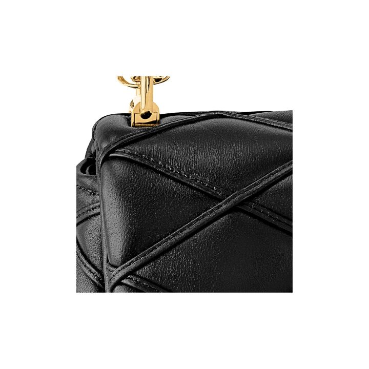 LOUIS VUITTON Pico GO-14 可滑动链条扭锁开合 羊皮革 斜挎单肩包 女款 黑色
