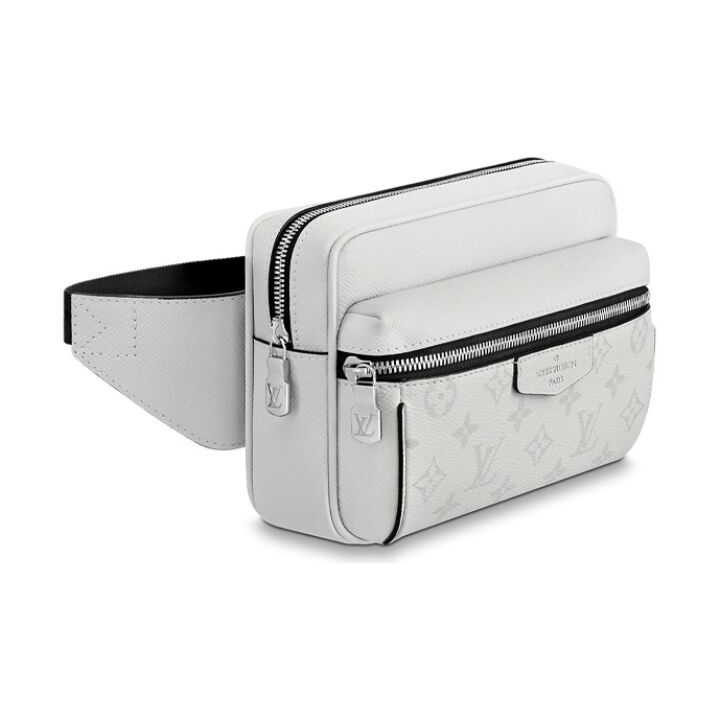 LOUIS VUITTON Outdoor 老花纹 皮革 腰包 男款 白色