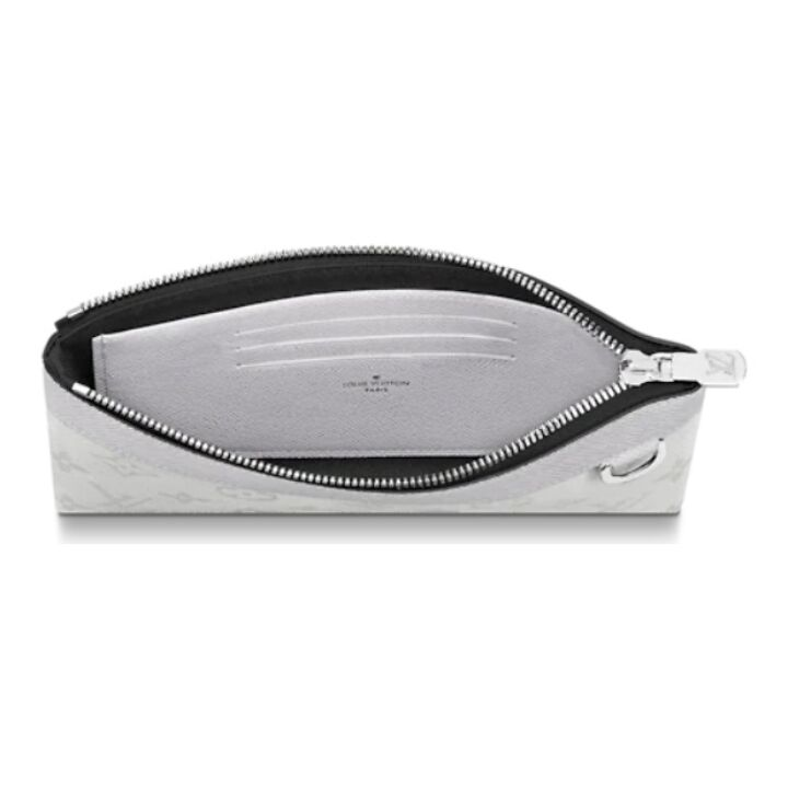 LOUIS VUITTON Discovery POCHETTE 经典老花 牛皮 手拿包钱包 小号 男款 银色