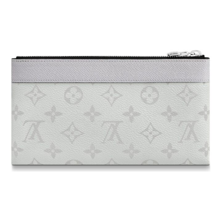LOUIS VUITTON Discovery POCHETTE 经典老花 牛皮 手拿包钱包 小号 男款 银色