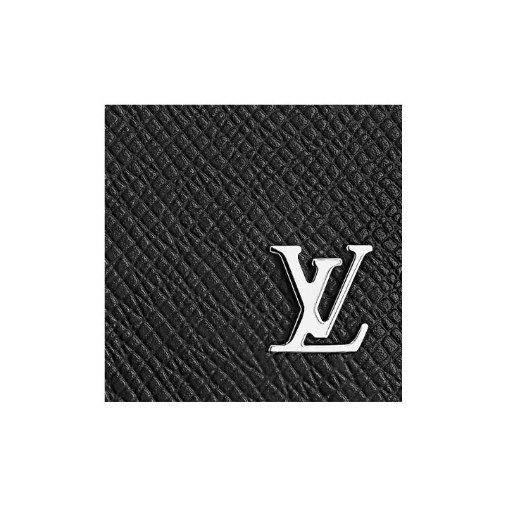 LOUIS VUITTON 黑色银标口袋 牛皮 钱夹钱包 男款 黑色