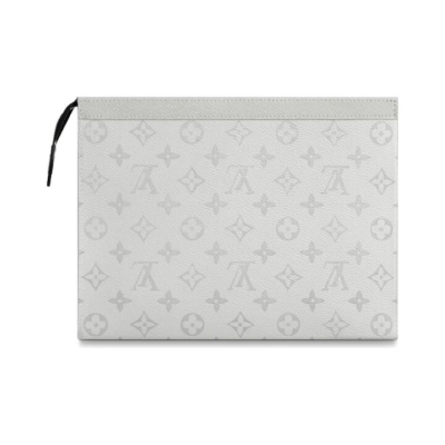 LOUIS VUITTON  Pochette Voyage 经典老花 百搭便携 潮酷时尚 盥洗袋 洗漱包 中号 男款 白色