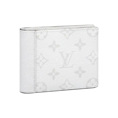 LOUIS VUITTON 老花口袋 牛皮 卡包 男款 灰白色