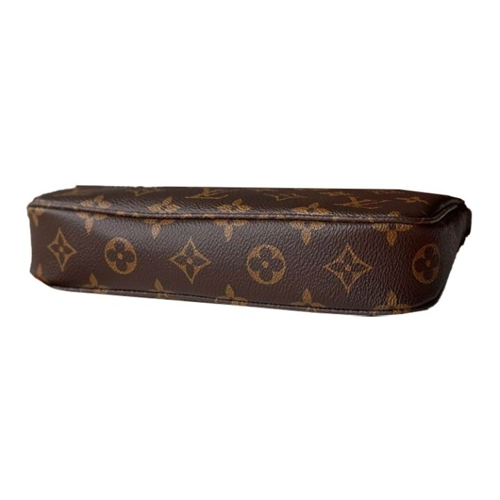 LOUIS VUITTON 大麻将 经典老花 帆布拼牛皮皮革饰边 腋下包手提单肩包 女款 棕色