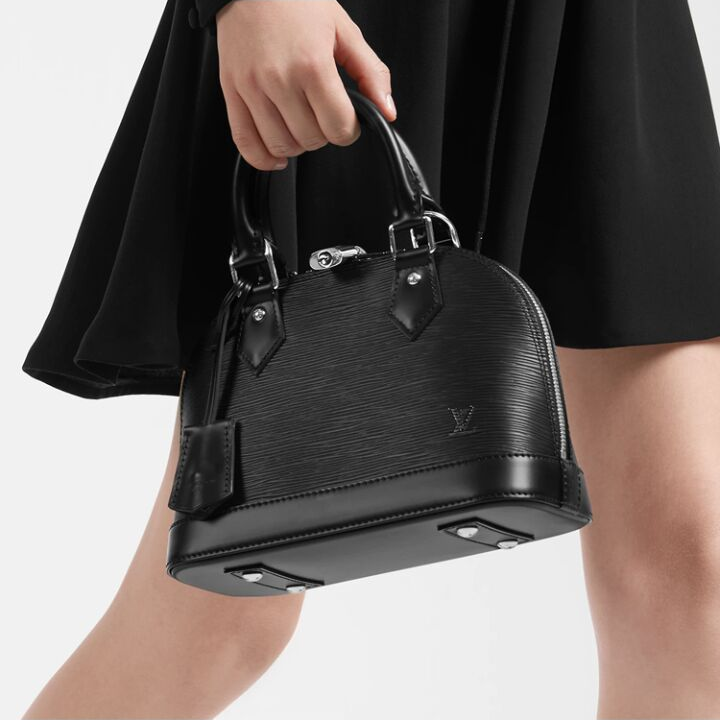 LOUIS VUITTON Alma BB 贝壳包 Epi水波纹 艺术时尚 皮革肩带 手提单肩斜挎包 女款 黑色