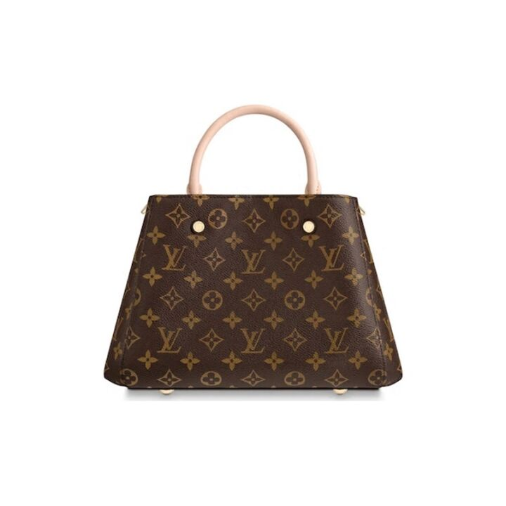 LOUIS VUITTON Montaigne BB 蒙田 经典老花优雅时尚实用便携酒红色超细纤维衬里 帆布 单肩斜挎手提包 小号 女款 棕色