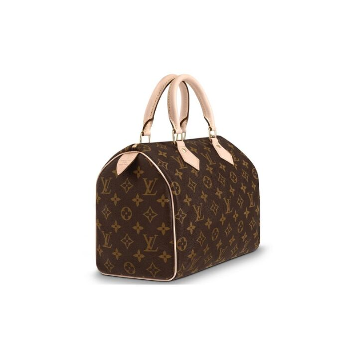 LOUIS VUITTON Speedy 25 便携经典老花 帆布 枕头包单肩包斜挎包手提包 25 女款 棕色