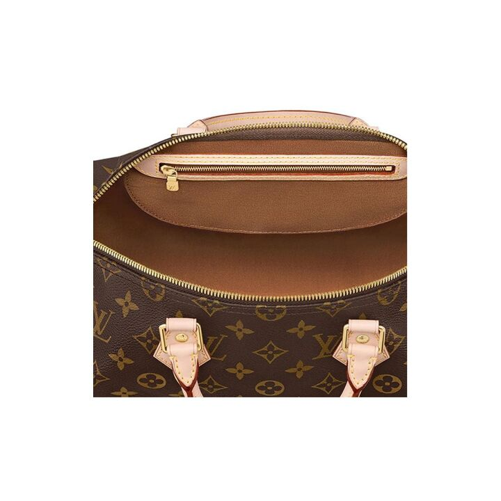 LOUIS VUITTON Speedy 35 可拆卸可调节肩带 枕头包 经典老花 手提单肩包 女款 棕色