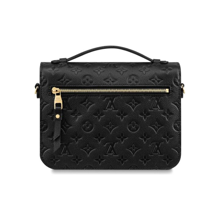 LOUIS VUITTON Pochette Metis 时尚老花压印 牛皮 手提包单肩包斜挎包 女款 黑色