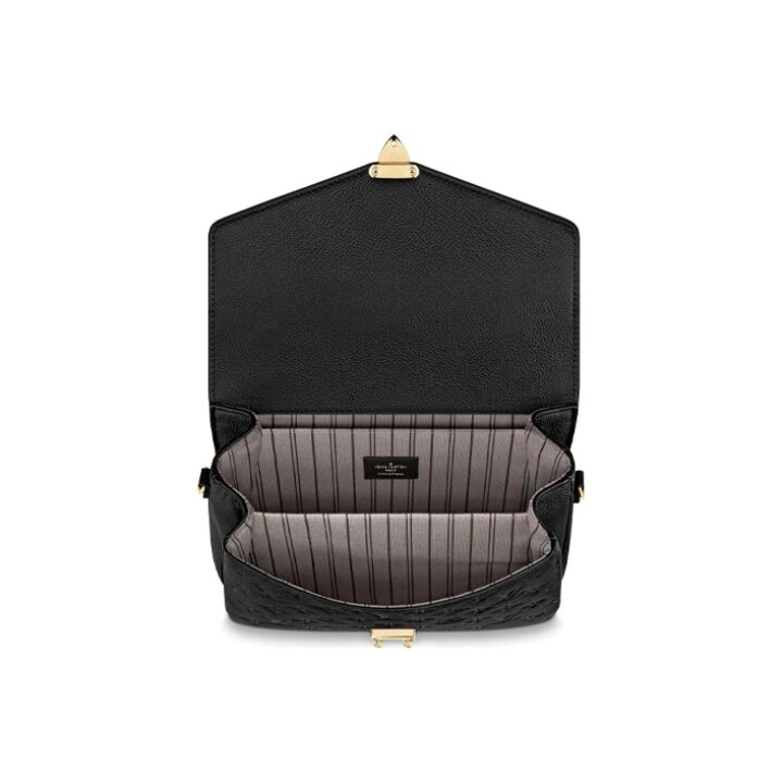 LOUIS VUITTON Pochette Metis 时尚老花压印 牛皮 手提包单肩包斜挎包 女款 黑色