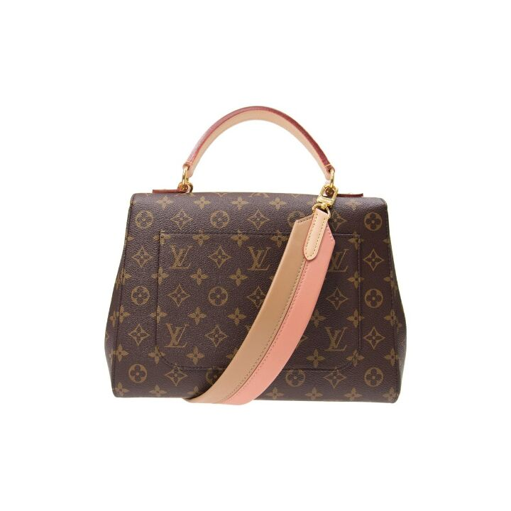 LOUIS VUITTON 经典老花图案印花 皮革 单肩斜挎手提包 女款 棕色