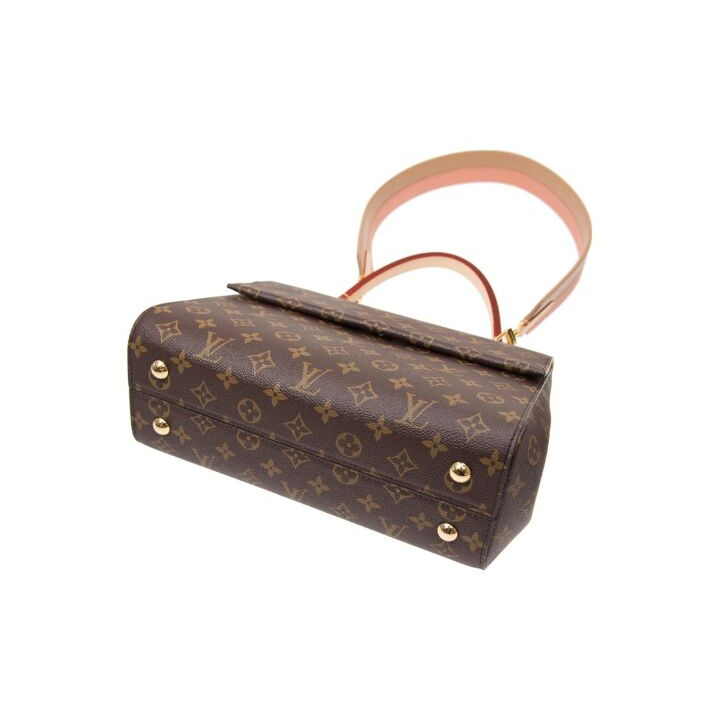 LOUIS VUITTON 经典老花图案印花 皮革 单肩斜挎手提包 女款 棕色
