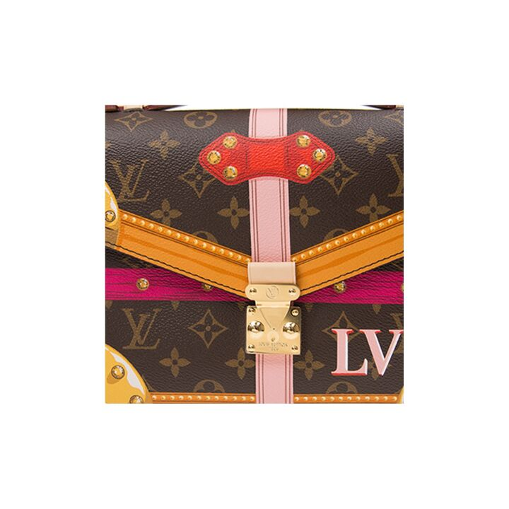 LOUIS VUITTON 宫廷版设计 限量款 经典老花 皮革 邮差包单肩斜挎手提包 女款 棕色/黄色